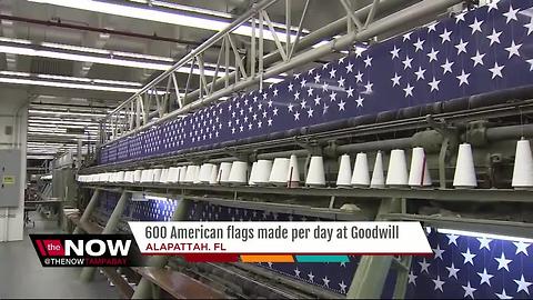 South Florida Goodwill produces 600 U.S. flags a day