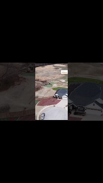 Christmas Lawn Stripes - POV: Drone