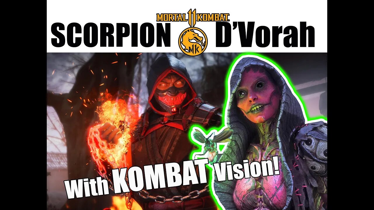 Mortal Kombat 11 Scorpion VS D'Vorah | with improved vibrant graphics