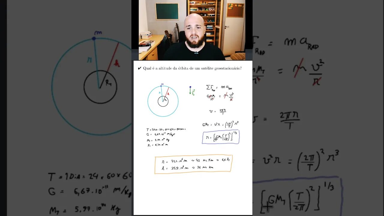 Calculando a altitude da órbita de um satélite geoestacionário [Problema em 1 min ou menos]