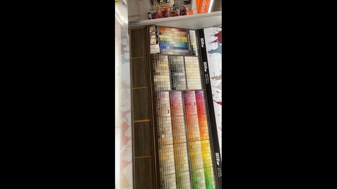 Home Depot paint department color card selection