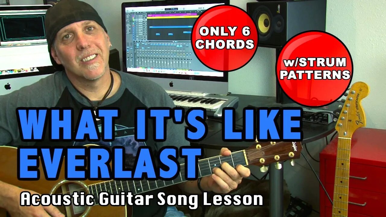 Everlast What It's Like Acoustic Guitar song lesson w/ Tabs & Strum Patterns