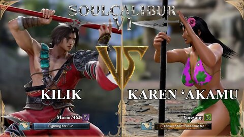 Kilik (Mario7462) VS Karen ‘Akamu (Amesang) (SoulCalibur VI — Xbox Series X Casual)