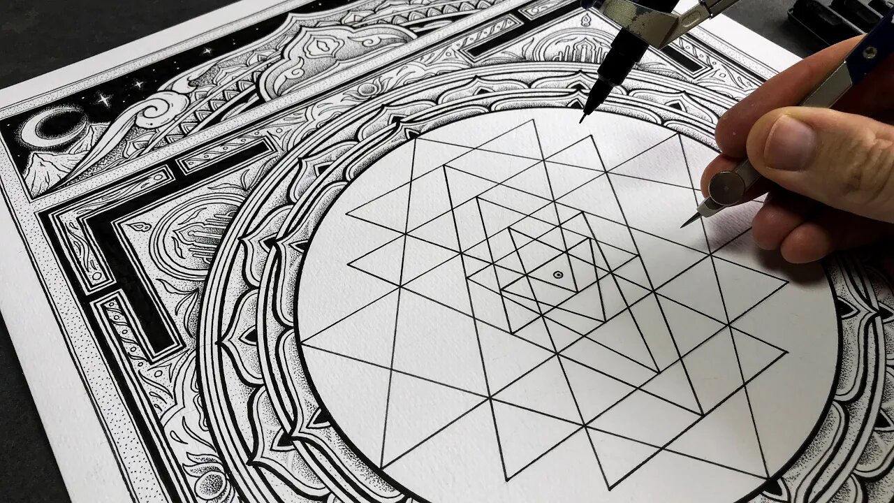 How I drew the most detailed Sri Yantra yet