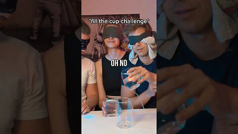 😂Fill the cup challenge blindfolded ! #challenge #shorts