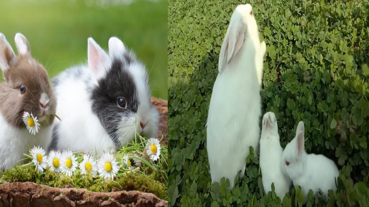 My Bunny rabbit not Playing, Eating With Kids in the Field Funny moments