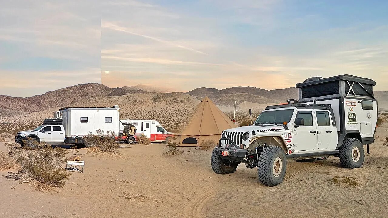 The Best Base Camp EVER at King of the Hammers - Full Time Nomad Truck Camping in the Desert