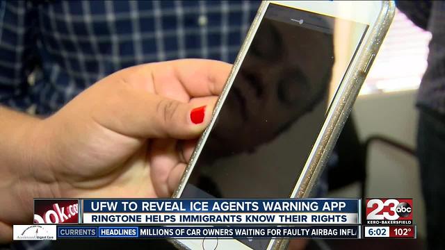 UFW announces new ringtone jingle to warn immigrants of rights if confronted by ICE agents