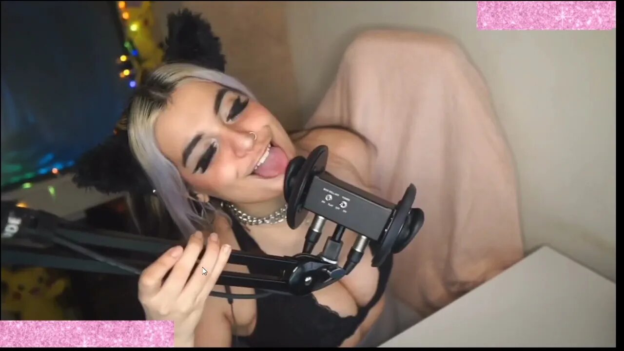 ASMR video Sweet dreams bunnies, lick mic ear