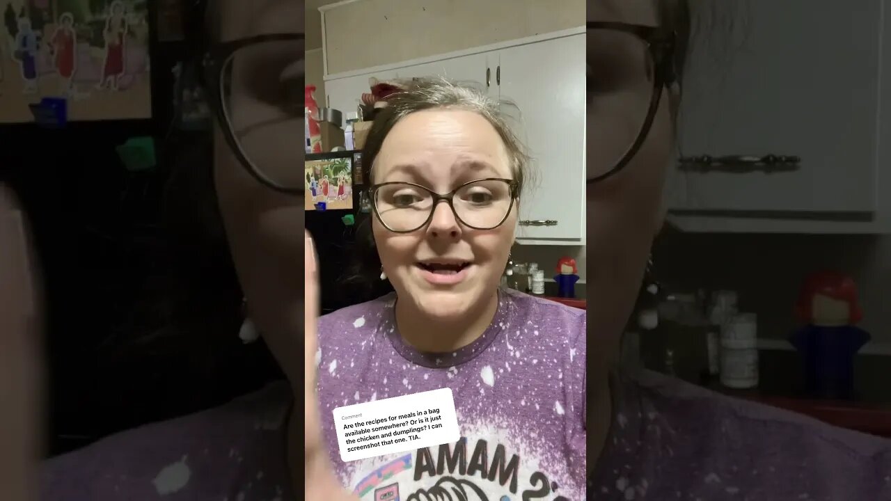 Replying to a comment: What’s in The Meals in a bag, so you can screenshot the recipe 💜