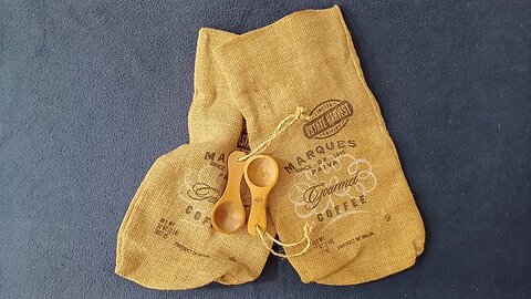 SHOW AND TELL [69] : Burlap Coffee Bags with Wood Coffee Spoons! MARQUES DE PAIVA PRODUCT OF BRAZIL