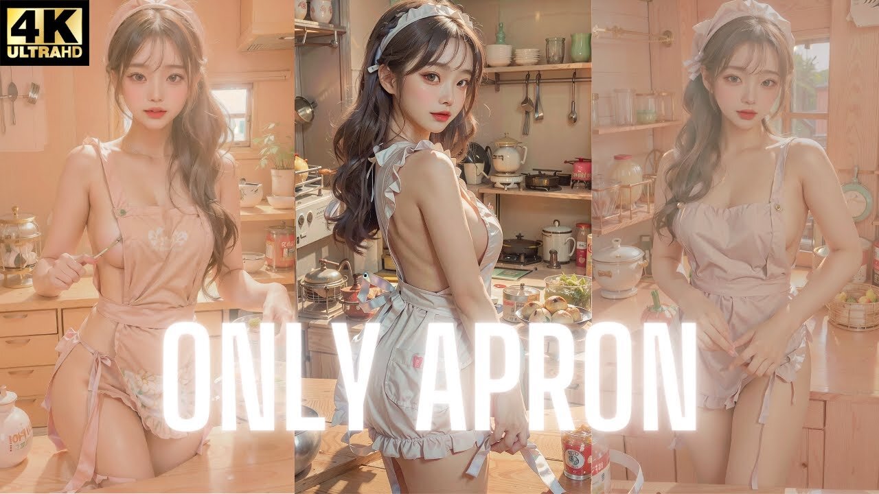 [4K] AI Lookbook | Sexy Only Apron | 섹시 에이프론 | エプロンだけ