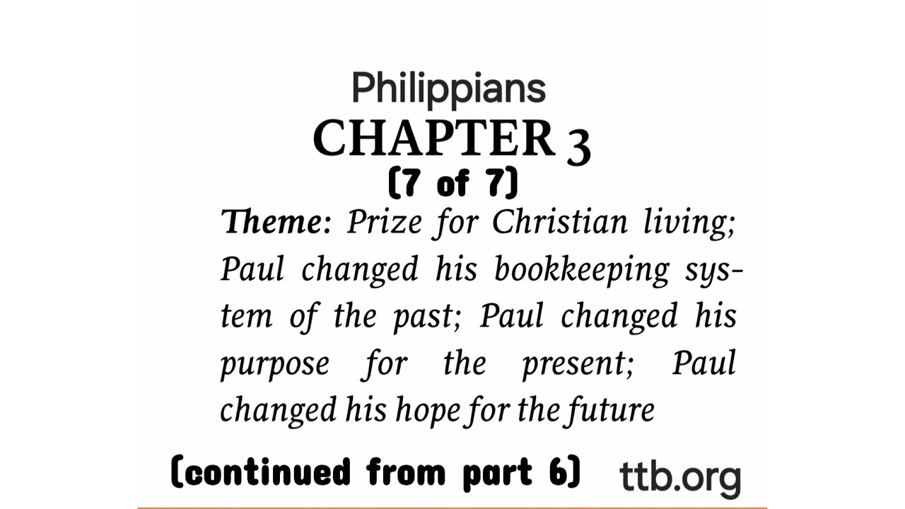 Philippians Chapter 3 (Bible Study) (7 of 7)