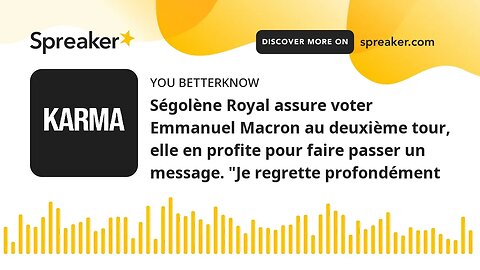 Ségolène Royal assure voter Emmanuel Macron au deuxième tour, elle en profite pour faire passer un m