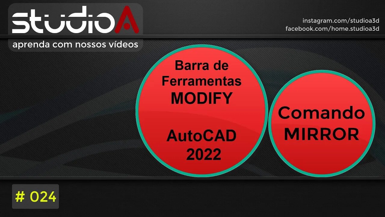 024 AutoCAD 2022 - Comando MIRROR (Espelhar)