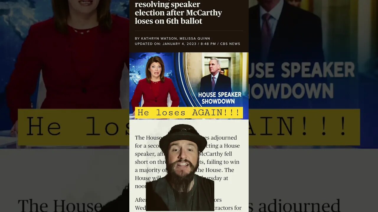 Kevin McCarthy Loses AGAIN! Micheal Cloud Holds Fast! 6th Consecutive LOSS!!!