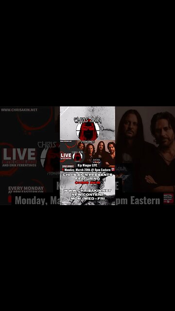 Kip Winger of Winger joins CHRIS AKIN PRESENTS… live on Monday, March 20th at 8pm!