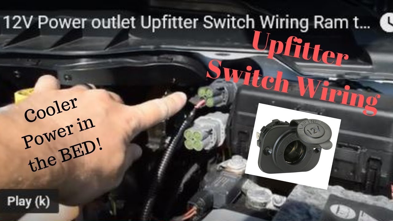 12V Power outlet Upfitter Switch Wiring Ram trucks