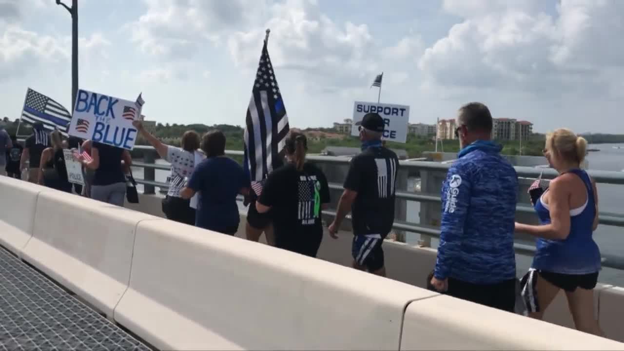 Back the Blue demonstrators march through Jupiter