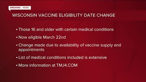 Gov. Evers, DHS move up vaccine eligibility for Wisconsin residents with medical conditions to March 22