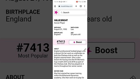 HAPPY 29 BIRTHDAY MILLIE BRIGHT Soccer Player