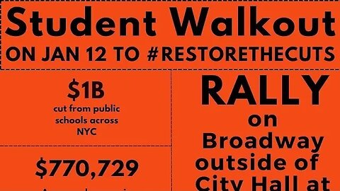 Student Walkout 1/12 #restorethecuts @leoniehaimson #classsizematters tiffany caban Charles barron