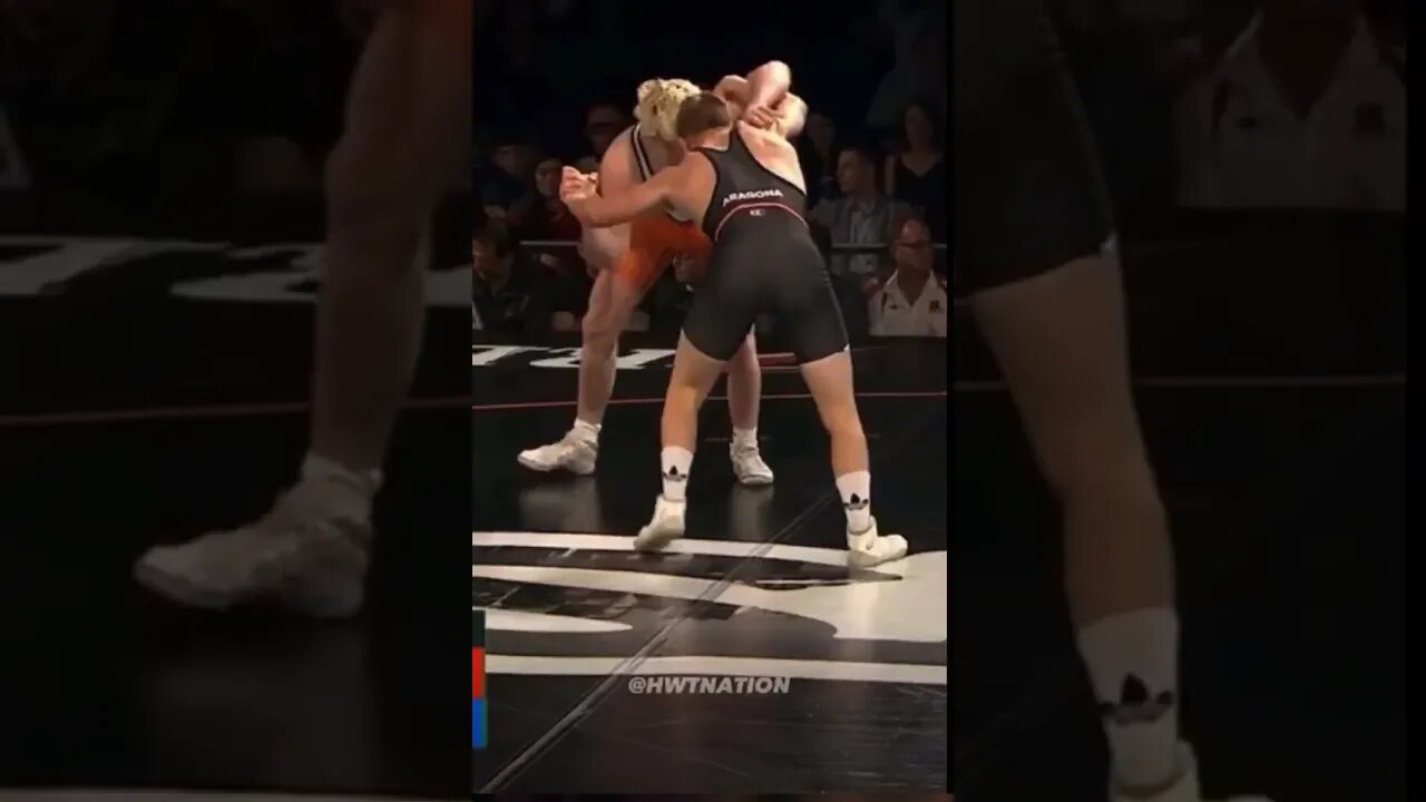 He double legged him right off the platform. #shorts #wrestling