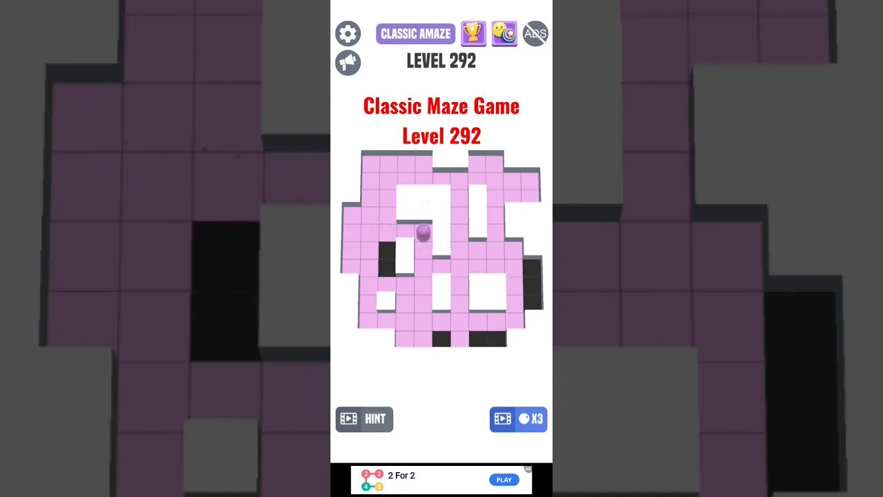 Classic Maze Game Level 292. #shorts