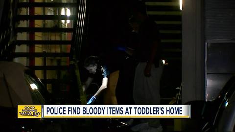 Police find bloody items at missing toddler's home