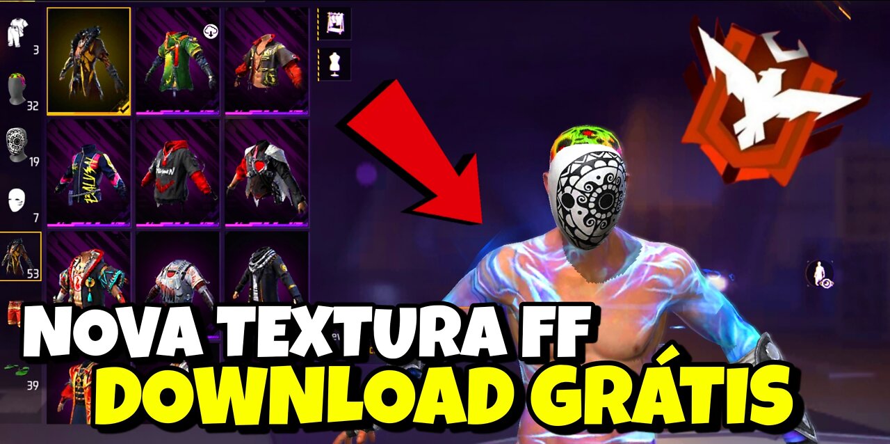 NOVA TEXTURA FREE FIRE V1.92.13 ROUPAS, ARMAS, GRANADA, PAREDE DE GEL, KATANA (DOWNLOAD)