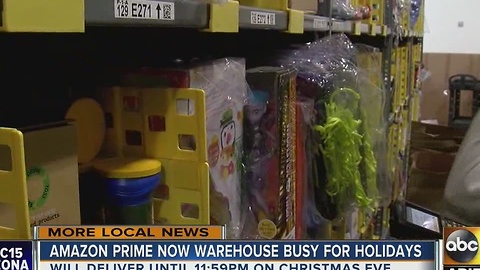 Santaâs workshop (of sorts) in Amazon Prime warehouse