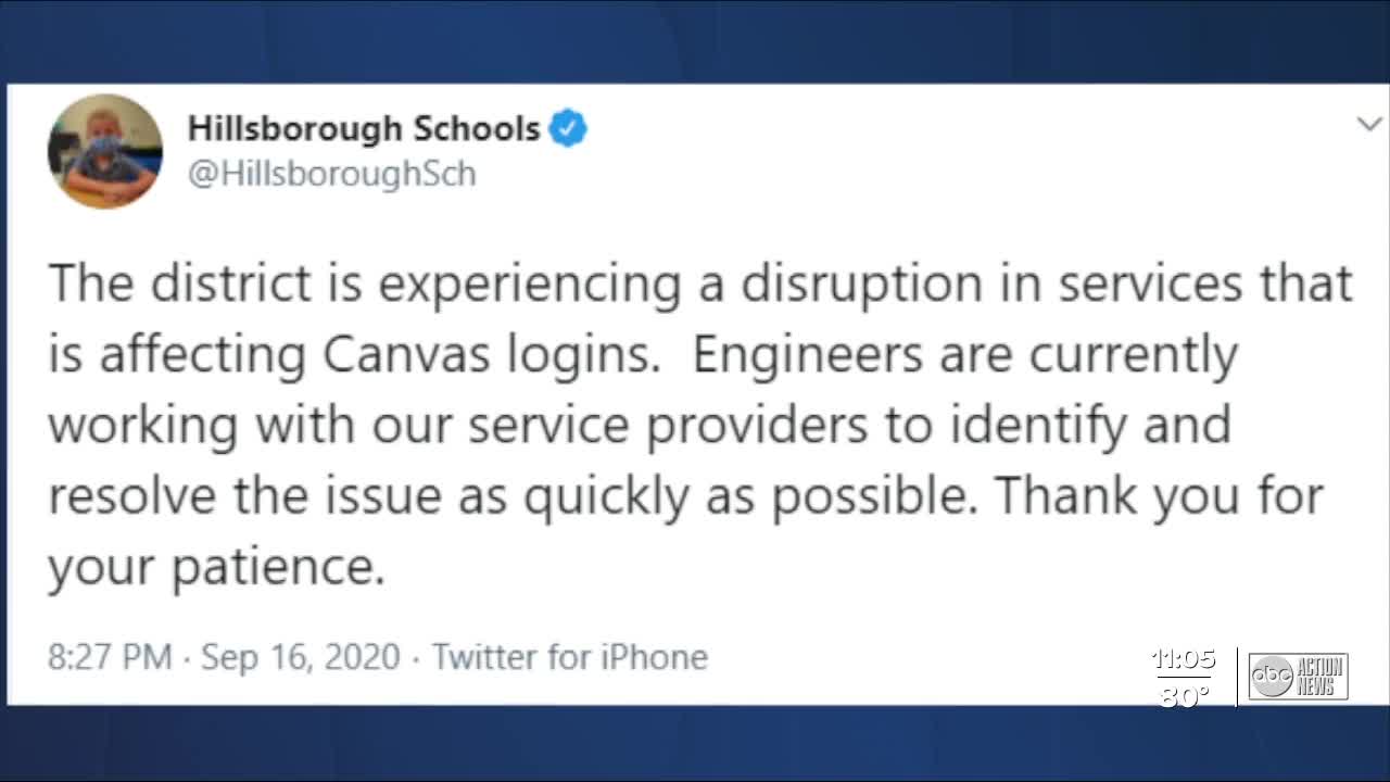Hillsborough Schools' 'Canvas' system down