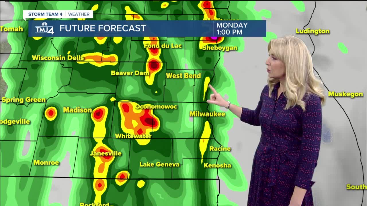 Rain moves in Monday