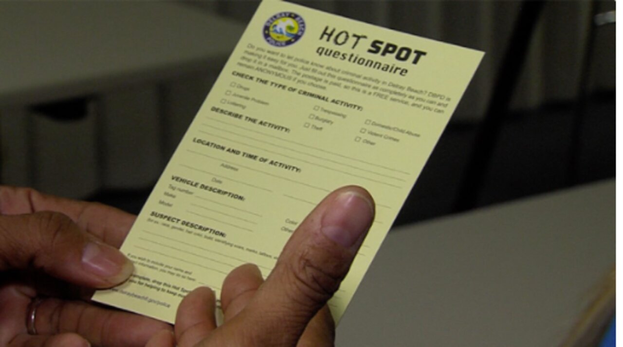 'Hot Spot' is new crime reporting tool offered by Delray Beach police