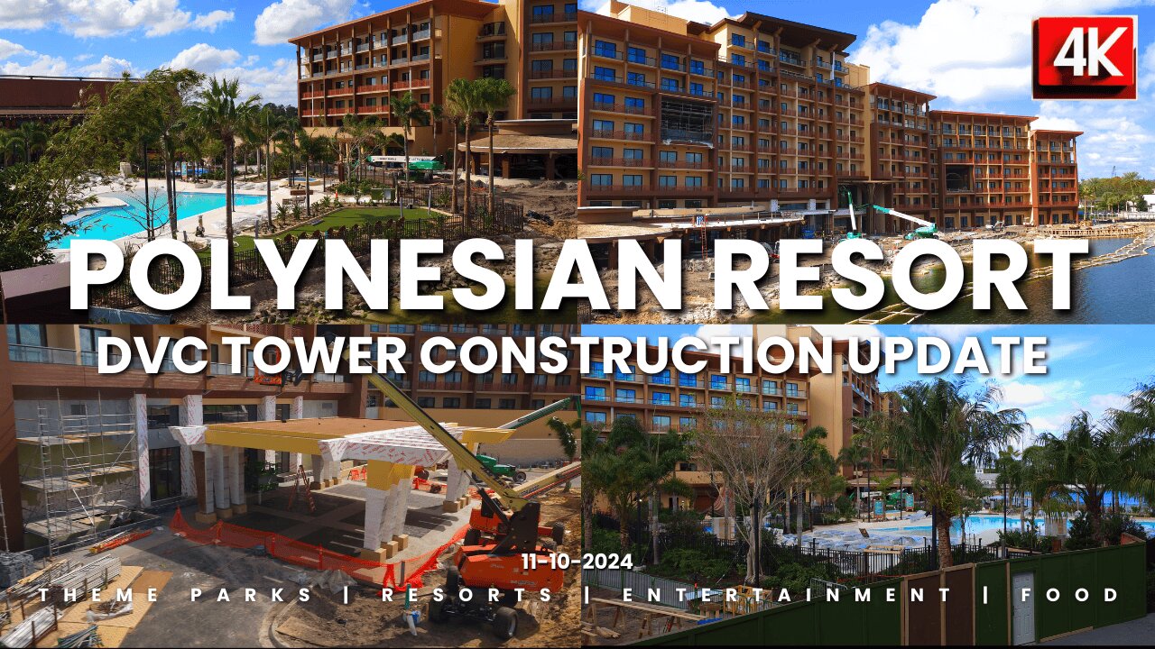Disney World Polynesian DVC tower construction update for 11-10-2024