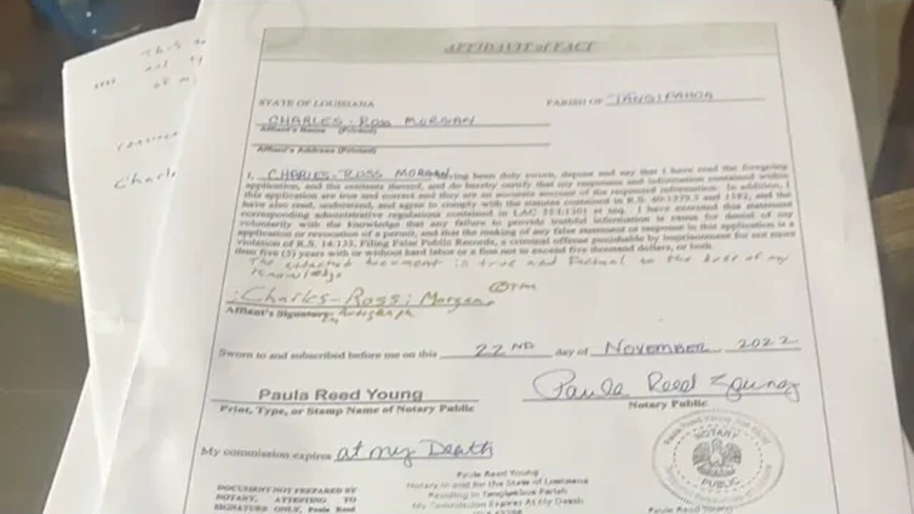 Proof of affidavit