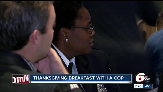 Thanksgiving breakfast with a cop is a special thank you to law enforcement