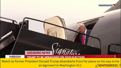 Watch as former President Donald Trump disembarks from his plane on his way to his arraignment