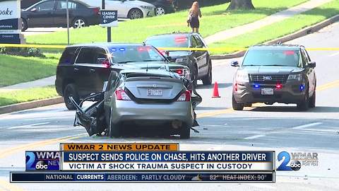 Suspect sends police on chase, hits another driver