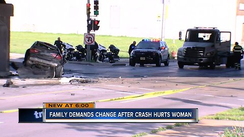 Family demands change after Milwaukee crash injures woman