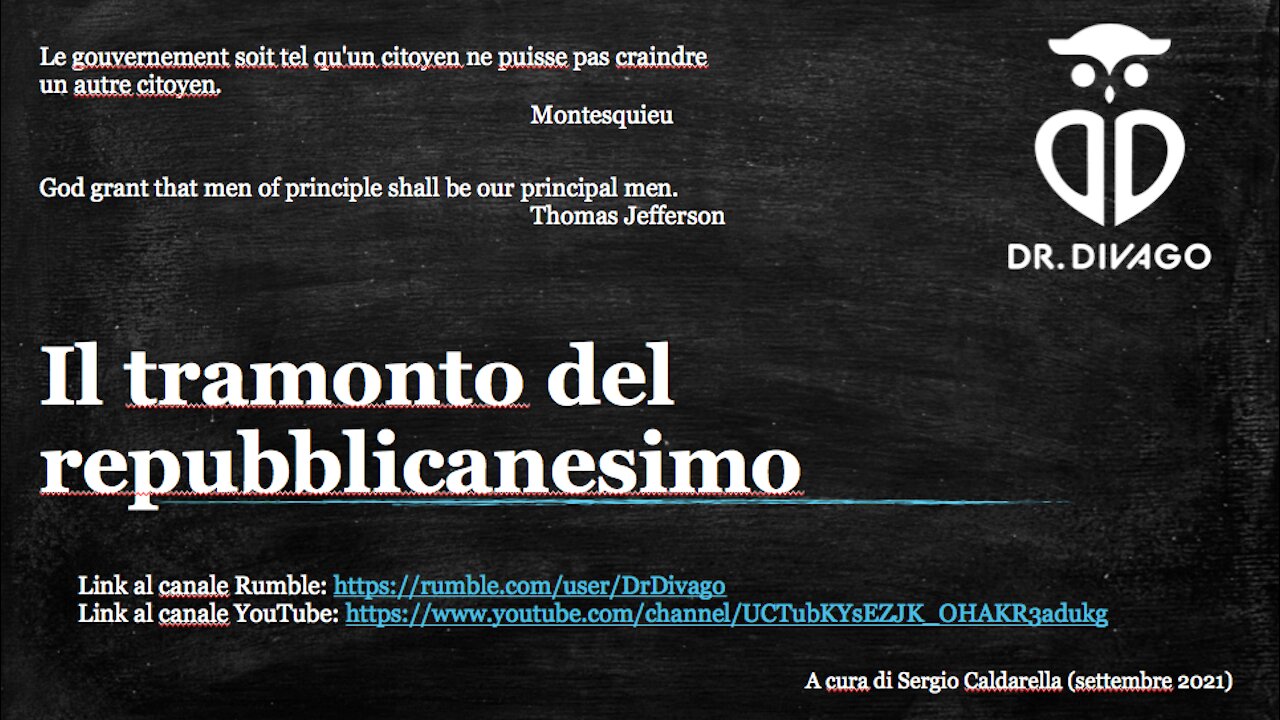 Il tramonto del repubblicanesimo.