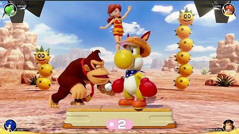 Mario Party Superstars - Kangaroo Yoshi vs SwimSuit Daisy vs Sonic vs Donkey Kong