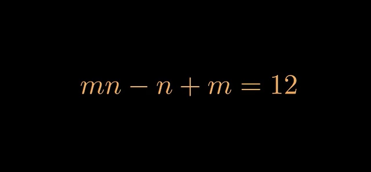 Entiers m et n tels que m n - n + m = 12