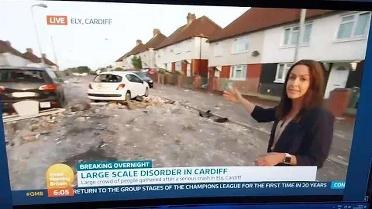 Based Welshmans Footage of Cardiff Riot on GMTV #Cardiff_Riot