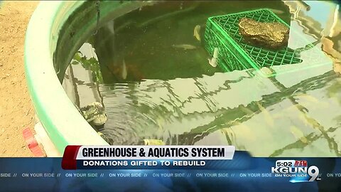 Manzo Elementary School's greenhouse and aquatics system rebuilt