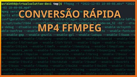 Conversão rápida para mp4 com ffmpeg