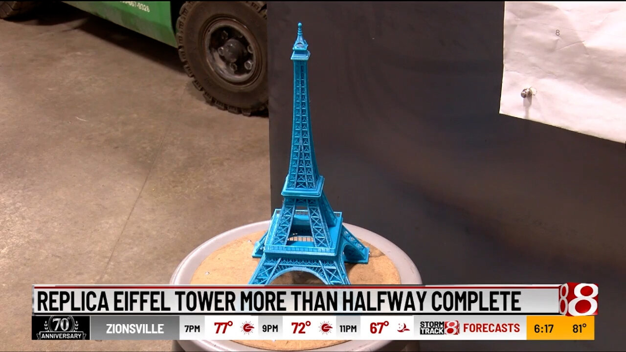 June 7, 2024 - Eiffel Tower Replica Being Constructed for Olympic Trials in Indianapolis