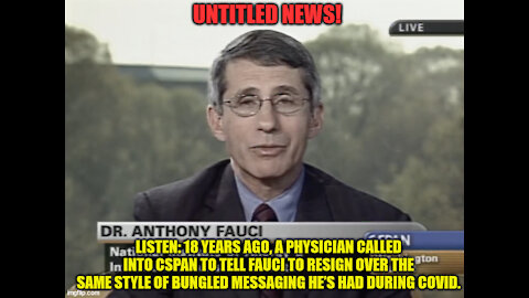 18 Years Ago, A Physician Called into CSPAN to Tell Fauci to Resign!