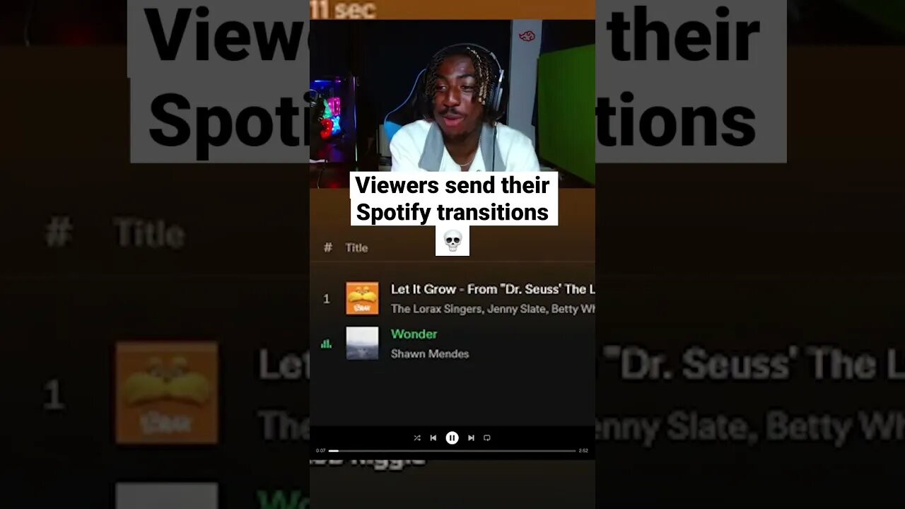 Viewers send their Spotify transitions…