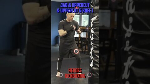 Heroes Training Center | Kickboxing "How To Double Up" Jab & Uppercut & Uppercut & Knee 1 #Shorts